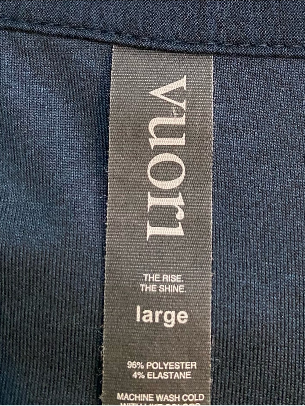 Vuori Strato Tech Navy Heather Short Sleeve Polo Shirt Men’s Large - Picture 4 of 6